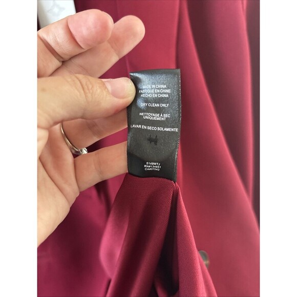 Wayf Women’s Burgundy Blazer Medium Feather Sleeve Jacket NWT - Picture 7 of 8